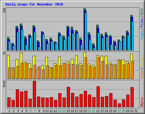 Daily usage for November 2010