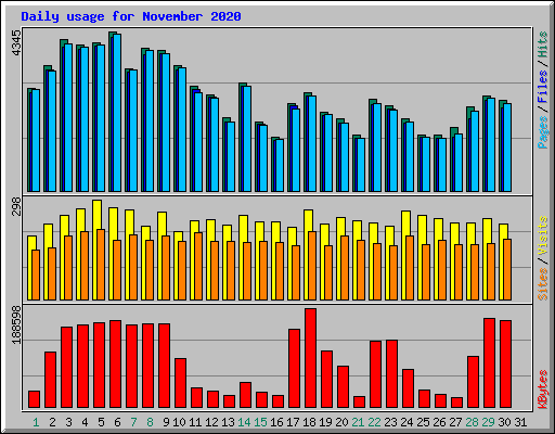 Daily usage for November 2020