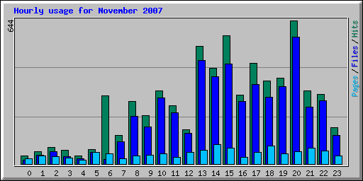 Hourly usage for November 2007
