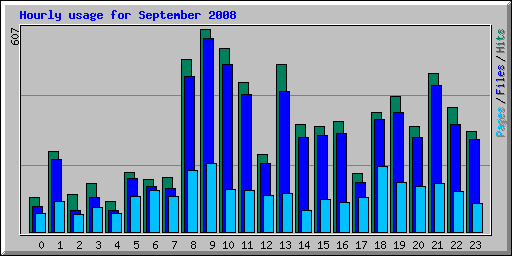 Hourly usage for September 2008