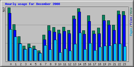 Hourly usage for December 2008