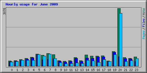 Hourly usage for June 2009