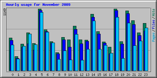 Hourly usage for November 2009