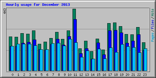 Hourly usage for December 2013
