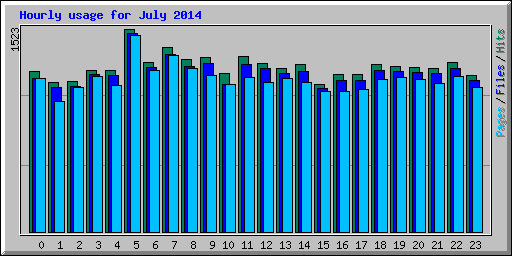 Hourly usage for July 2014