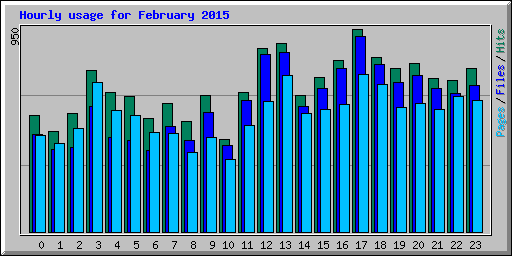 Hourly usage for February 2015