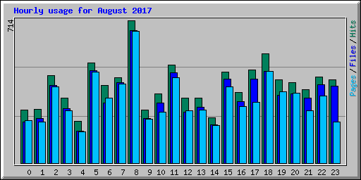 Hourly usage for August 2017