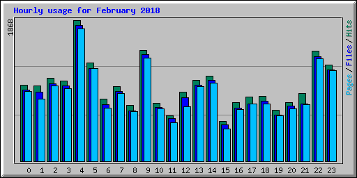 Hourly usage for February 2018