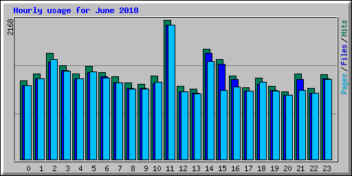 Hourly usage for June 2018