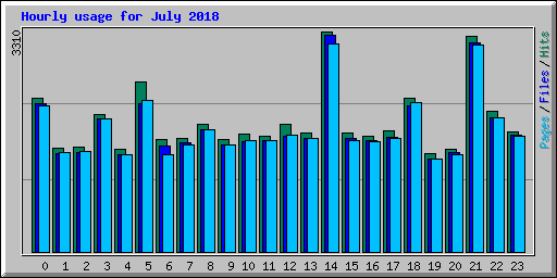 Hourly usage for July 2018