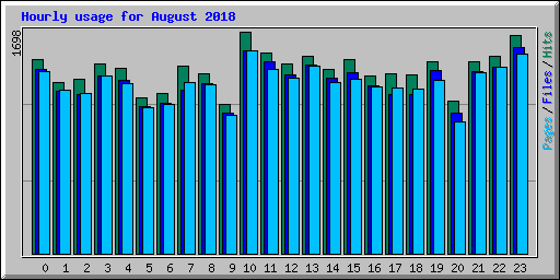 Hourly usage for August 2018