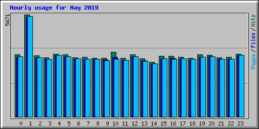 Hourly usage for May 2019