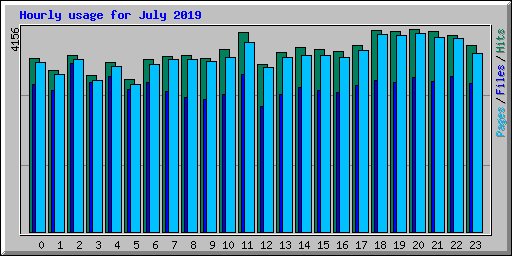 Hourly usage for July 2019