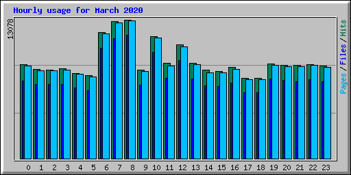 Hourly usage for March 2020