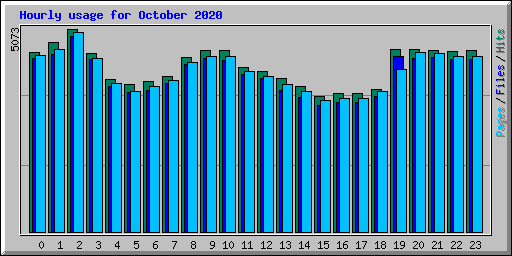 Hourly usage for October 2020