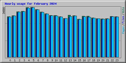 Hourly usage for February 2024