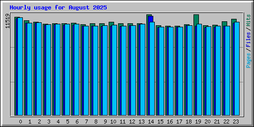 Hourly usage for August 2025